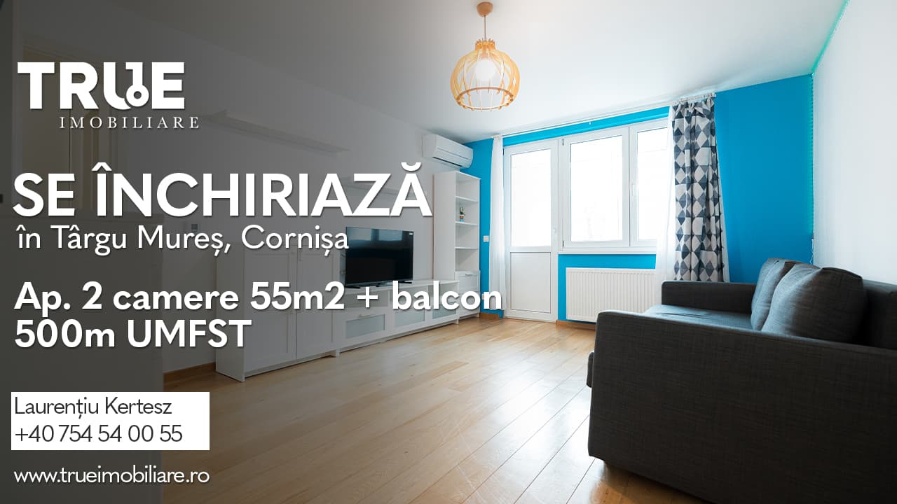 Apartament cu 2 camere de închiriat – Cartierul Cornișa, Târgu Mureș