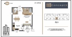 Studio de vânzare, 41.4m², et. 4/10, bloc nou, Concept 9!