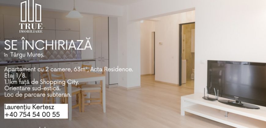 Apartament cu 2 camere, 63m², Acta Residence, Tg. Mureș!