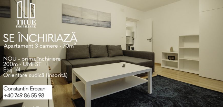 Apartament cu 3 camere de închiriat, 70m², Cornișa!