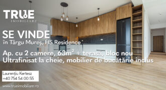 Ap. cu 2 camere, 63m² + terasă, bloc nou, HS Residence!