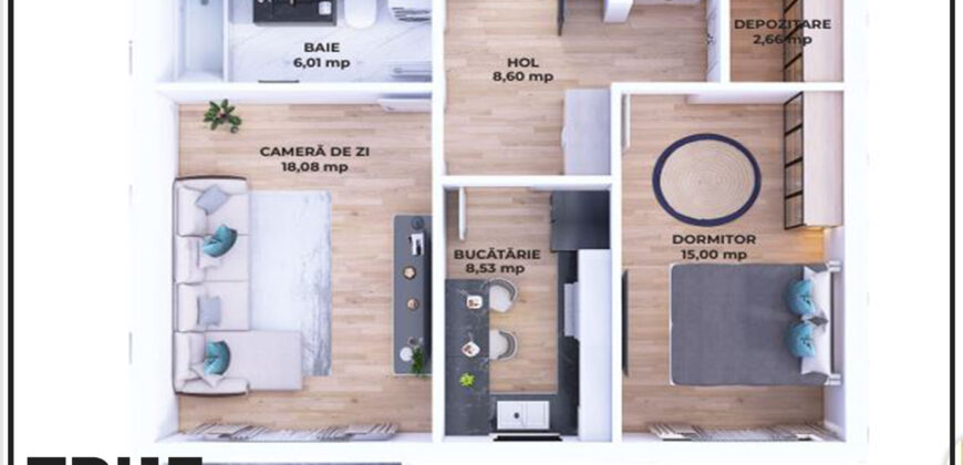 Ap. 2 camere, 58.8m² + balcon, Maurer Residence!