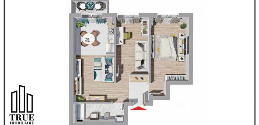 Ap. 2.5 camere, 62.7m² + balcon, Maurer Residence!