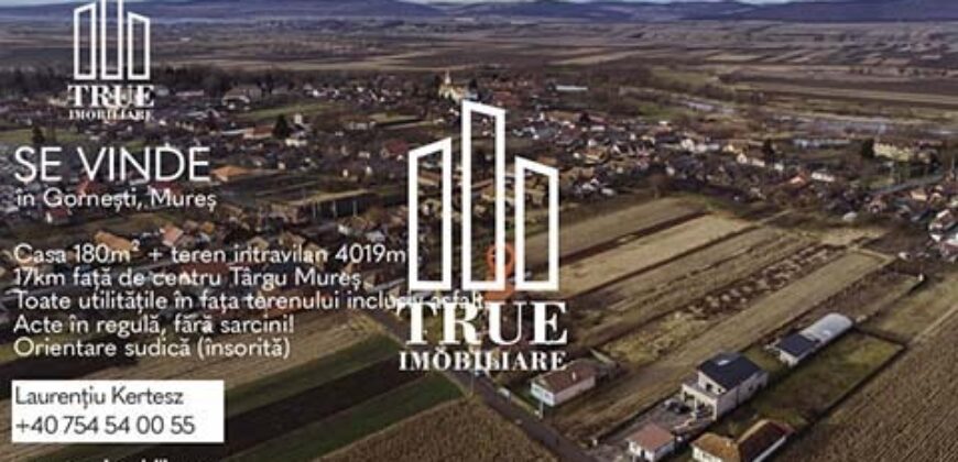 De vânzare/schimb casă 180m²+teren 4019m², Gornești, Mureș!