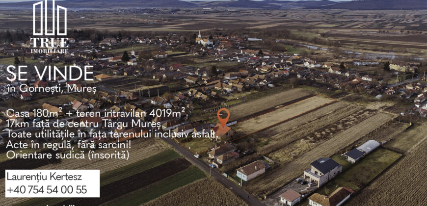 De vânzare/schimb casă 180m²+teren 4019m², Gornești, Mureș!