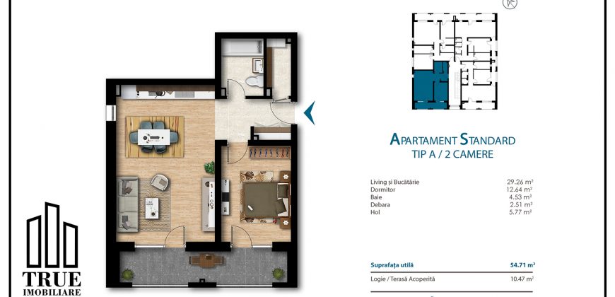 Ap. cu 2 camere, 54.71m² + logie 10.47m², Unirii Luxury!