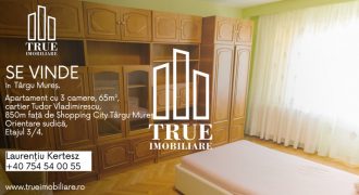 Apartament cu 3 camere, 65m², cartierul Tudor, Târgu Mureș!