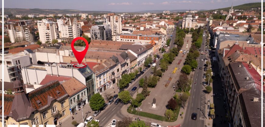 Ap. 3 cam, 75.2m² + 14.2m², ultracentral, Arossa Center!