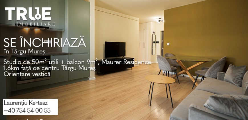 Studio 50m² utili + balcon 9m² + parcare, Maurer Residence!