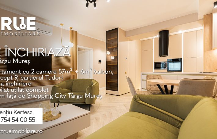 Ap. deosebit cu 2 cam. de închiriat, 57m² + 6m² balcon, Concept 9!