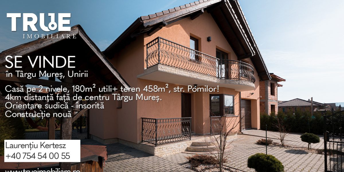 Casă de vânzare 180m² utili + teren 458m², Târgu Mureș!