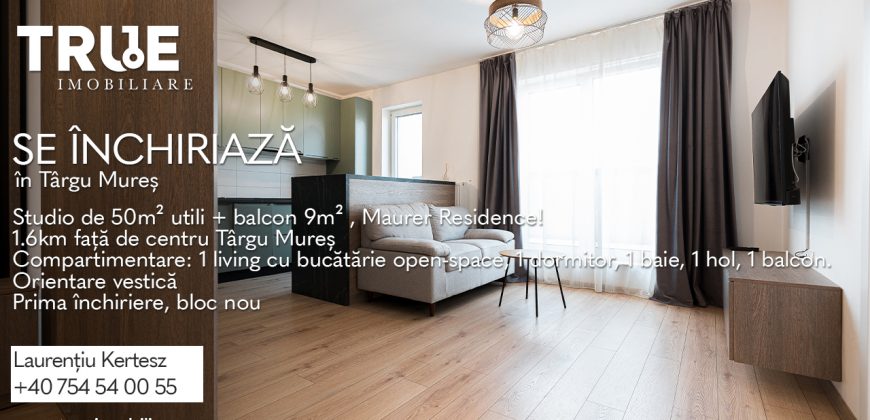 Studio 50m² utili + balcon 9m² + parcare, Maurer Residence!