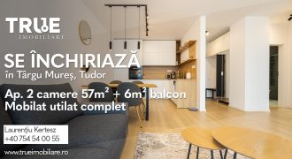 Ap. cu 2 camere de închiriat, 57m² + 6m² balcon, Concept 9, Tudor!