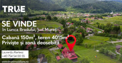 Cabană de vânzare, 150m², teren 4015m², Lunca Bradului!