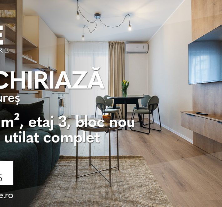 Studio de închiriat, etaj 3, bloc nou, Maurer Residence!