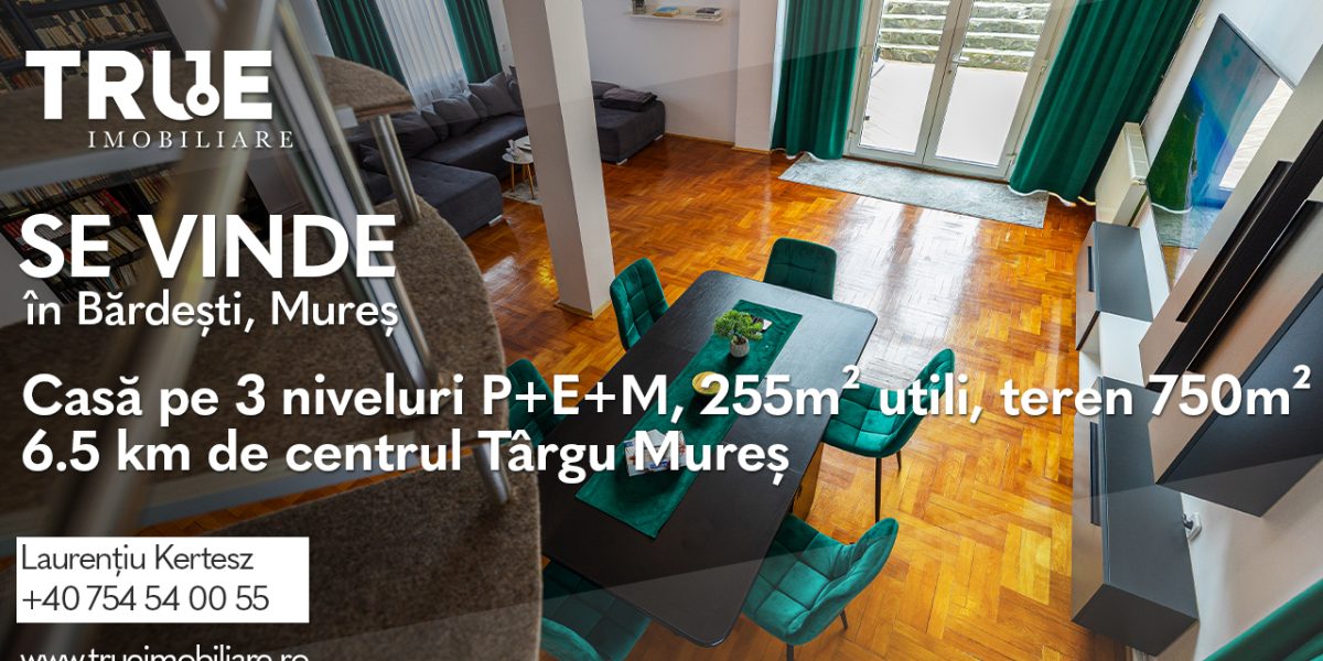 Casă individuală 255m² utili, teren 750m² – Bărdești, Mureș