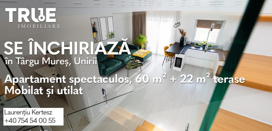 Ap. deosebit cu 2 camere 60m² + terasă 22m², Unirii