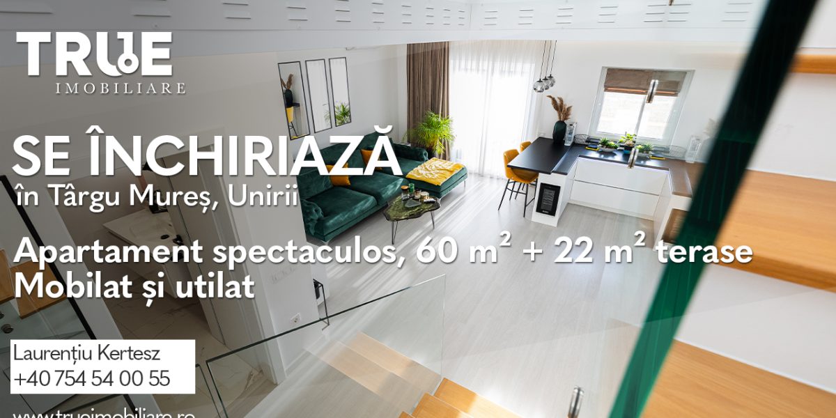 Ap. deosebit cu 2 camere 60m² + terasă 22m², Unirii