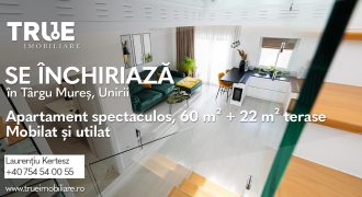 Ap. deosebit cu 2 camere 60m² + terasă 22m², Unirii