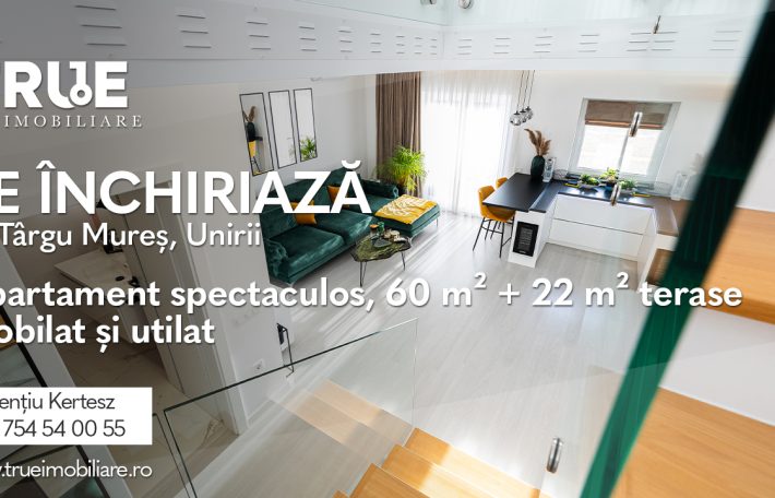Ap. deosebit cu 2 camere 60m² + terasă 22m², Unirii