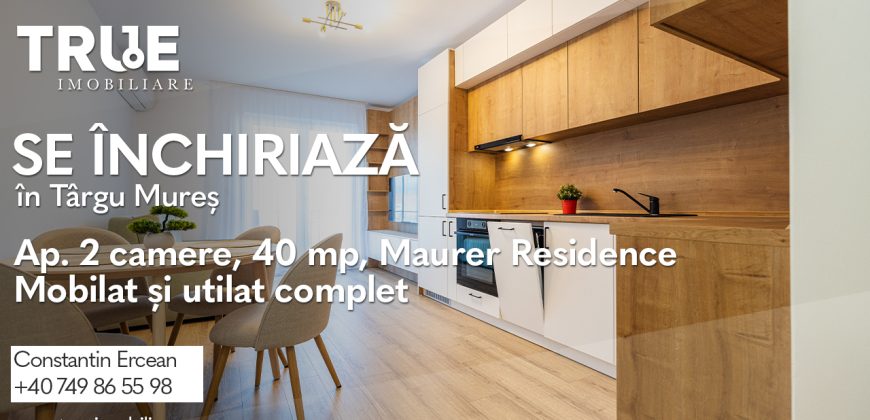 Ap. modern cu 2 camere, prima închiriere, Maurer Residence!