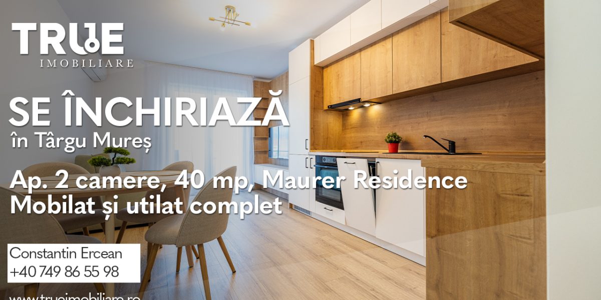 Ap. modern cu 2 camere, prima închiriere, Maurer Residence!