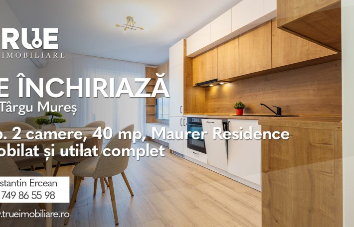 Ap. modern cu 2 camere, prima închiriere, Maurer Residence!