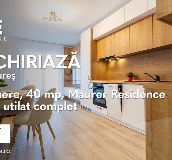 Ap. modern cu 2 camere, prima închiriere, Maurer Residence!