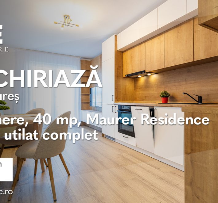 Ap. modern cu 2 camere, prima închiriere, Maurer Residence!