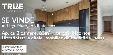 Ap. cu 2 camere, 63m² + terasă, bloc nou, HS Residence!