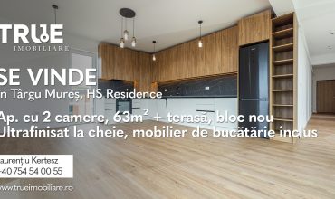 Ap. cu 2 camere, 63m² + terasă, bloc nou, HS Residence!