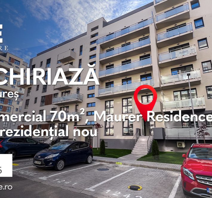 Spațiu comercial de închiriat, 70m² – Maurer Residence, B23