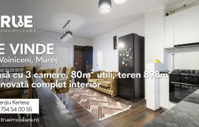 Casă cu 3 camere, 80m² utili + teren 898m², Voiniceni!
