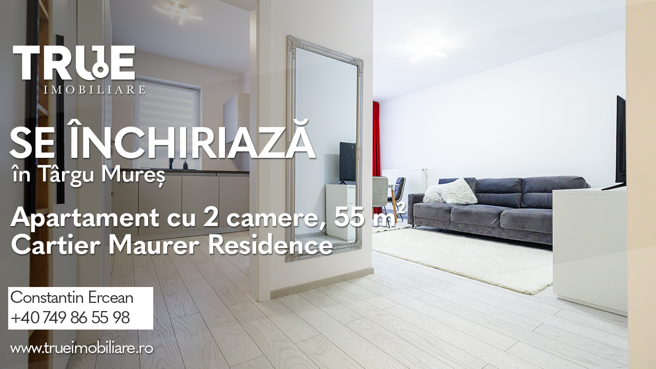 Ap. modern cu 2 camere de închiriat – Maurer Residence, Târgu Mureș