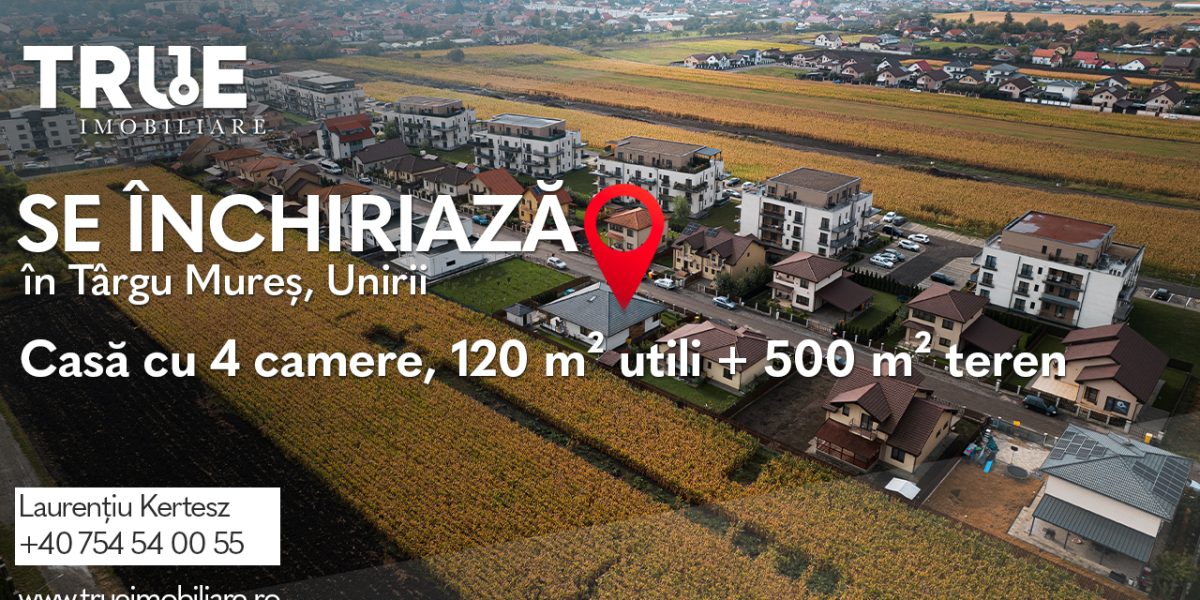 Casă 4 camere 120m² utili + 500m² teren, Unirii, Târgu Mureș Casă 4 camere 120m² utili + 500m² teren, Unirii, Târgu Mureș