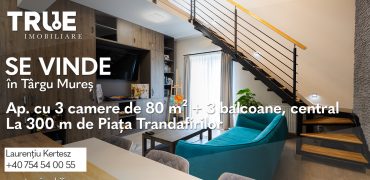 Apartament modern cu 3 camere, 80m² + 3 balcoane, în Rose Residence, Târgu Mureș!
