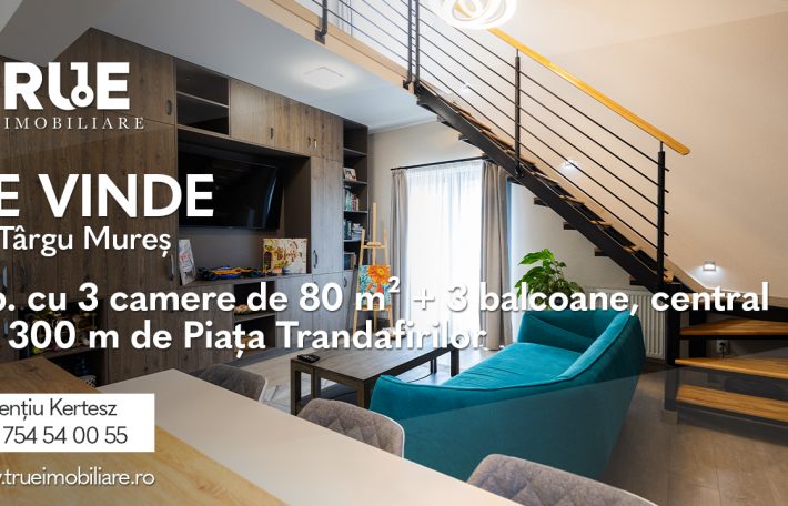 Ap. 3 camere, 80m², 3 balcoane, Rose Residence, Târgu Mureș