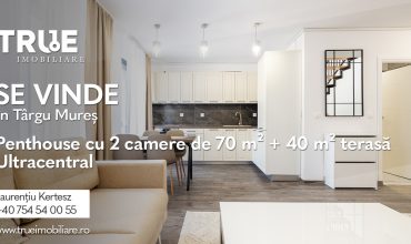 Penthouse 70m² + 40m² terasă – ultracentral, Târgu Mureș!