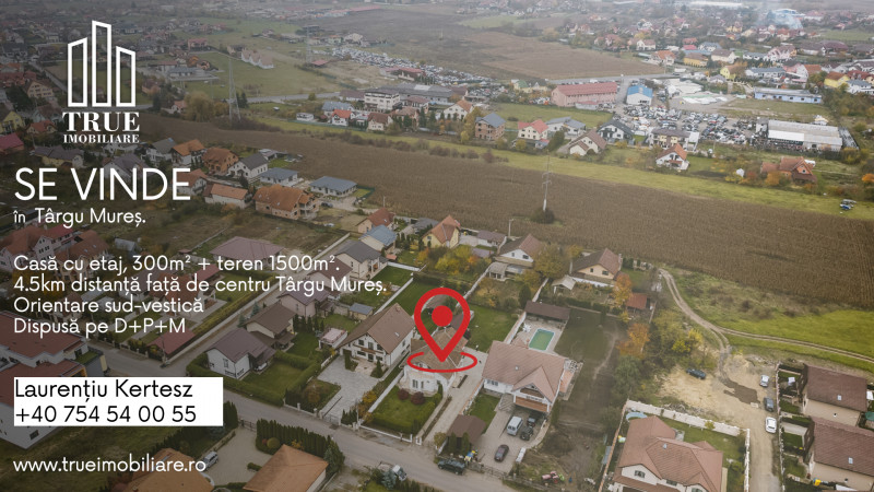 Casă pe 3 niveluri, 300m² + teren 1500m², Târgu Mureș!