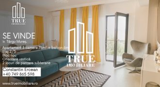 Apartament în bloc nou, 76m², 3 camere, str. Gheorghe Doja!