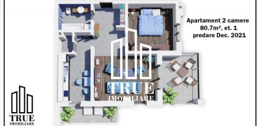 Apartament nou 80.7m², et.1/10, Green Residence – predare Dec. 2021!